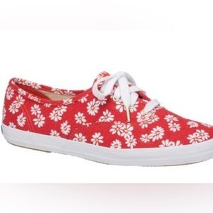 Keds sneakers low tops red white daisies Keds floral red white keds new shoes